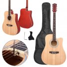 Gt502 41" Practice Beginner Spruce Folk Acoustic Guitar Wood Color