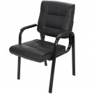 Waiting Room Office Desk Side Chairs Black Leather Guest Chair Reception
