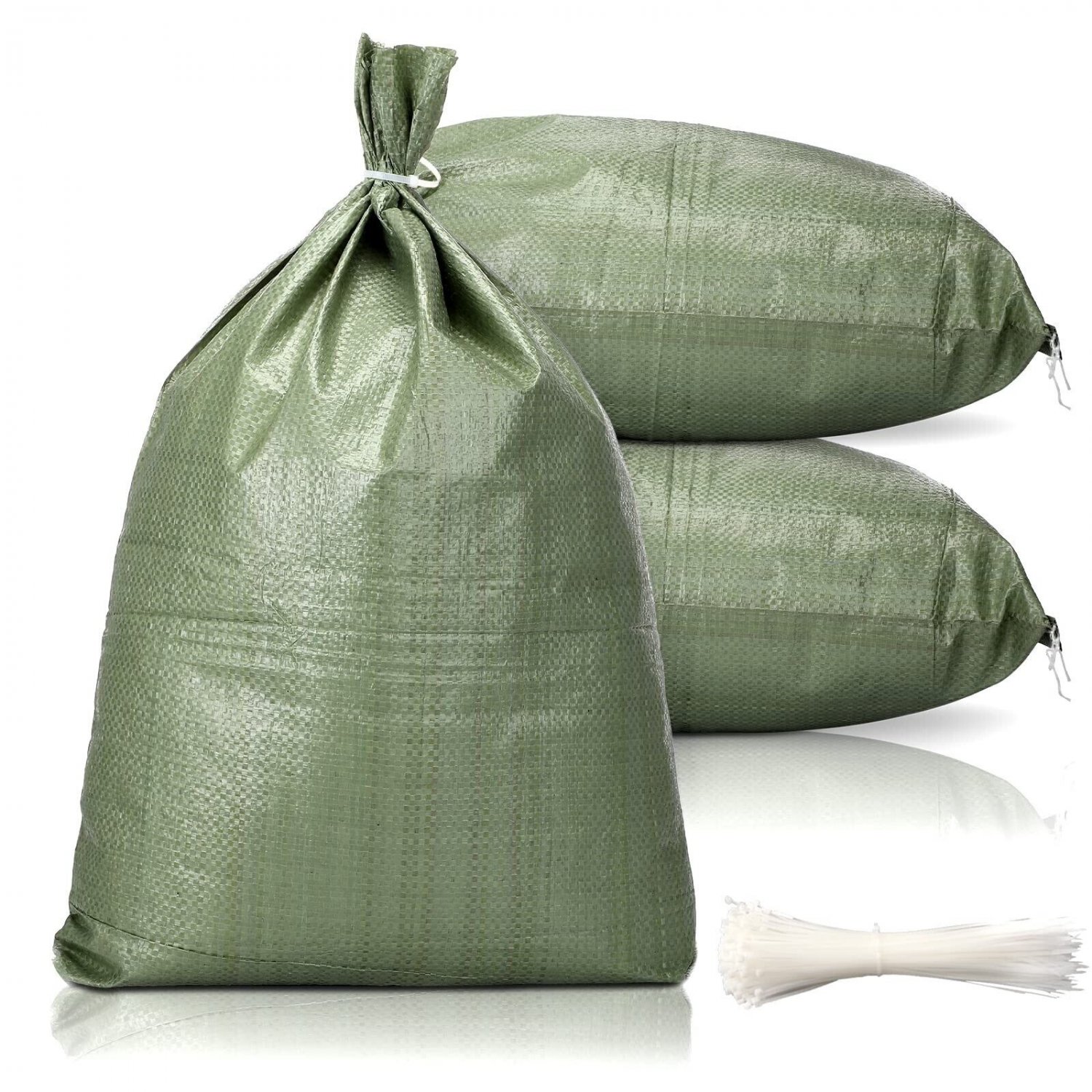 100 Pieces Sand Bags For Flood Protection, 14 X 26 Inches Empty Poly Sandbags...
