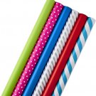 All Occasion Wrapping Paper Bundle, 6 Pack, 180 Sq. Ft., Solids, Stripes & Dots