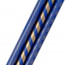 Navy & Gold Gift Wrap Paper – Metallic Stripes & Geometric (Set of 3 Rolls)