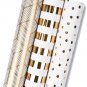 White & Gold Foil Mini Wrapping Paper Roll – 17x120 in (42.3 Sq. Ft.)