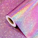 Pink Metallic Holographic Star Wrapping Paper – 17" x 32.8 ft for All Occasions