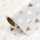 Gold Foil Heart Wrapping Paper – Mini Roll 17"x16.5 ft for Valentine’s & More