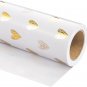Gold Foil Heart Wrapping Paper &acirc;�� Mini Roll 17"x16.5 ft for Valentine&acirc;��s & More