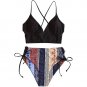 Women&acirc;��s Ribbed Ethnic Bikini Set &acirc;�� V-Neck Top & High Waist 2-Piece Swimsuit