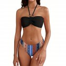 Women’s Beaded Bandeau Bikini – Halter Tie-Back Push-Up Two-Piece Swimsuit