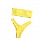 Women’s Solid Color Bikini – High Stretch Knit, Split Back & Hollow Design