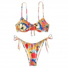 Women’s Sexy Printed Bikini – Gathered Chest Pad Split Swimsuit for Beach Fun