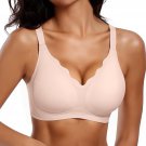 Women’s Seamless Push-Up Bralette – Wireless, Full Coverage, Scalloped Comfort