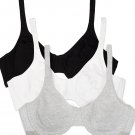Fruit of the Loom unlined underwire bra—cotton blend for shape & flexibility.