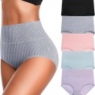 High-Waist Cotton Briefs – Stretchy Full-Coverage Blue Panties 5-Pack