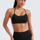 Butterluxe Y-back sports bra—padded, low-impact racerback yoga workout top.