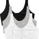 Loom women’s multi-pack cotton bras with convenient front closure design.