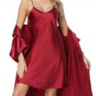 Satin Robe & Nightgown Set – Silk Kimono Pajamas 2-Piece Bridal Sleepwear