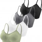 4-Pack V-Neck Padded Bralette – Wireless Cami Bra with Adjustable Straps