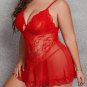 Women&acirc;��s Lace Babydoll Lingerie Set &acirc;�� Mesh Chemise Strappy Boudoir Sexy Nightgown