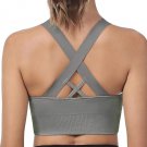Women’s High-Support Sports Bra – Criss-Cross Back, Padded Push-Up, Yoga Workout Top