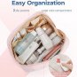 Puffy Padded Makeup Bag for Women &acirc;�� Travel Cosmetic Organizer Case, Wide-Open Pink Pouch