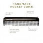 FOT Black Graphite Fine Tooth Pocket Comb – Handmade, Saw-Cut, for Hair, Beard & Travel, UK