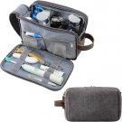 Men’s Canvas Toiletry Bag – Water-Resistant Travel Dopp Kit Shaving Organizer, Grey Medium