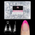 Almond shape extra short nail tips—216pcs clear press-on extension set.