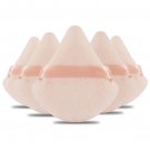 6pcs powder puffs—soft nude triangle velour sponges for makeup.