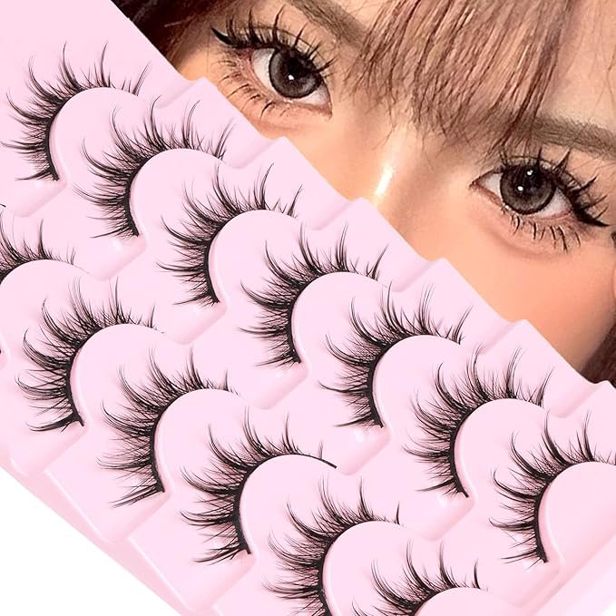 7 pairs manga lashes&acirc;��wispy, fluffy, spiky 3D anime cosplay false eyelashes.