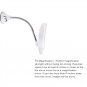 LED makeup mirror—portable cordless design with magnification & flexible gooseneck.