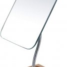 8" bamboo vanity makeup mirror—360° rotating frameless gooseneck desk mirror