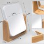 8" vanity makeup mirror—double-sided 360° swivel with natural bamboo stand