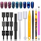 16pcs nail magnet tool set—wands & plates for cat eye gel polish nail art 16pcs nail magnet tool set—wands & plates for cat eye gel polish nail art