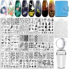 15pcs nail stamping plates set—stamper, scraper & templates with storage bag