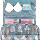 Waterproof Hanging Toiletry Bag with Hook – Travel Makeup Organizer (Blue)