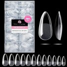 504PCS Medium Almond Gel Nail Tips – Clear Pre-Etched Full Cover Extensions