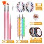 Nail Art Pen Designer Kit with 15 Brushes, Dotting Tool, Foil & Rhinestones