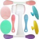9-in-1 silicone face scrubber set with soft cleansing brushes and massager 9-in-1 silicone face scrubber set with soft cleansing brushes and massager