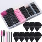 248 pcs disposable makeup applicator kit with puffs, wands, and brushes for artists