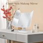 Trifold lighted vanity mirror with 2X/3X/10X magnification and touch control, white