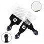 Black metal afro hair picks for styling and detangling, durable combs for men and women