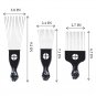 Black metal afro hair picks for styling and detangling, durable combs for men and women