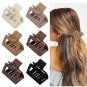 Medium matte rectangle claw hair clips, 2" nonslip design, for thin to medium thick hair