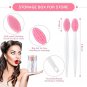 24Pcs Silicone Lip Brush Set with Case, Double-Sided Exfoliating Scrubber