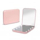 Pocket LED Travel Makeup Mirror, 1X/3X Magnification, 2-Sided, Pink