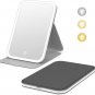 Rechargeable LED Makeup Mirror, Folding Vanity with 3-Color Light