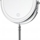 Rechargeable LED Makeup Mirror, 1X/10X Double-Sided, 3 Colors, 360° Rotation