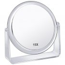 15X Magnifying Makeup Mirror, Double-Sided 1X/15X Portable Desk Vanity Mirror