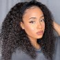 16" Kinky Curly Headband Wig Human Hair, 180 Density, No Glue, None Lace