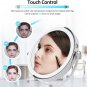 8" Lighted Makeup Mirror, Rechargeable 1x/10x Magnifying Vanity Mirror