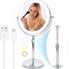 8" Lighted Makeup Mirror, Rechargeable 1x/10x Magnifying Vanity Mirror